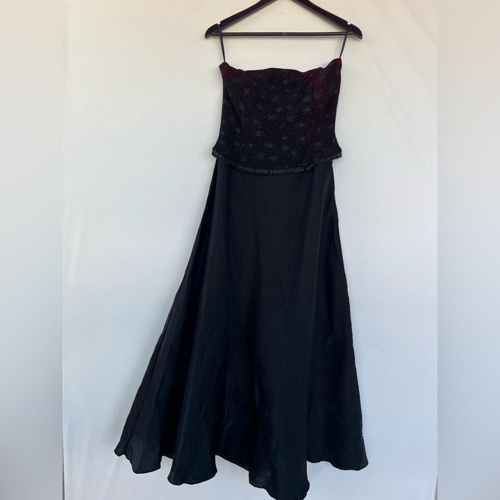 VINTAGE SCOTT MPCLINTOCK Black Strapless Evening Dress‎ Size 12